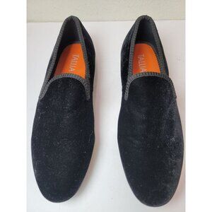 Tallia Enrico Men Black Velvet Slip-On Loafers Size 8.5
